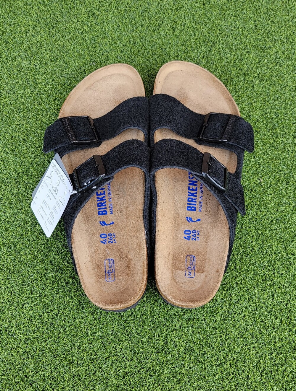 Birkenstock Womens Black Suede Two-Strap Slide Sandals - US Size 9M - Picture 3 of 10